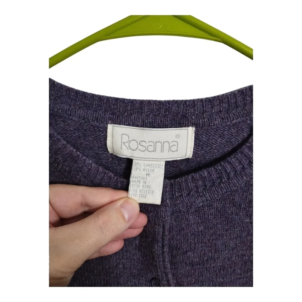 Vintage Rosanna Lambswool Embroidered Grandmacore Prairie Cottagecore Cardigan M